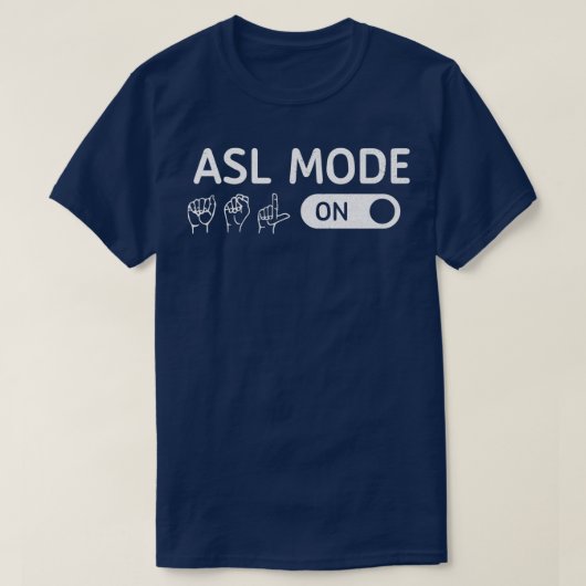 ASLモードのインタープリタの翻訳者の手署名Langu Tシャツ (デザイン正面)