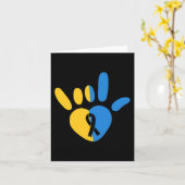 ASLラブサインノンバーバル・ダウン症候群認識度H カード (黄色い花)