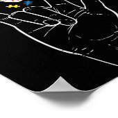 Aslラブサインバタフライパズル自閉症意識Sp ポスター (角)