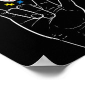 Aslラブサインバタフライパズル自閉症意識Sp ポスター (角)