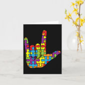 ASLラブ サインランゲージ - 自閉症パズル 自閉症 カード (黄色い花)