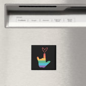 ASLレインボーラブシンボルろう マグネット (インサイチュ (食洗機))