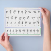 ASL学手話,アメリカ数字アルファベット チラシ (手)