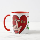 ASL愛(パーソナライズな) マグカップ (左)