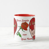 ASL愛(パーソナライズな) マグカップ (中央)