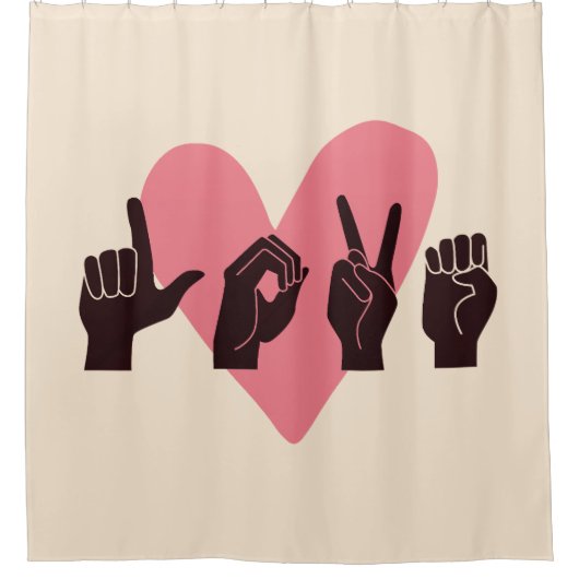 ASL愛IV – バレンタインデー シャワーカーテン (正面)