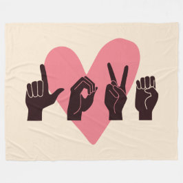 ASL愛IV – バレンタインデー フリースブランケット