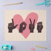 ASL愛IV – バレンタインデー 薄葉紙 (クラフト)