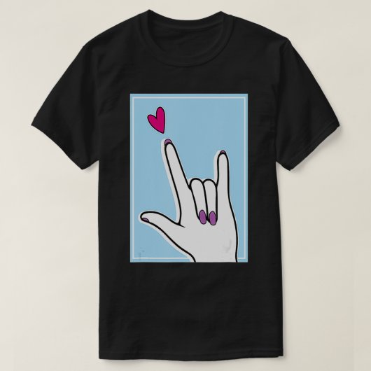 ASL手話お気に入り Tシャツ (デザイン正面)
