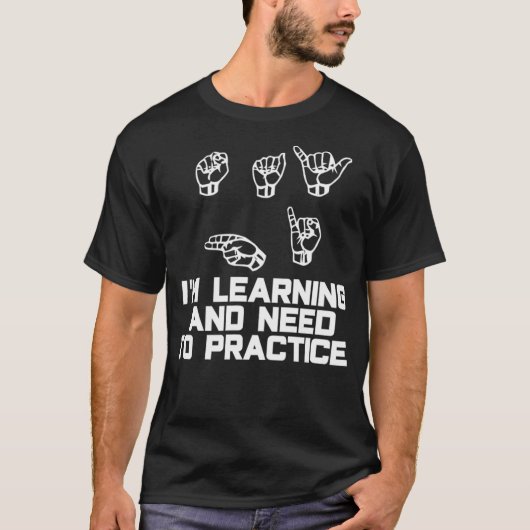 ASL手話で学お話しください Tシャツ (正面)