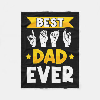 Asl手話ろう認識度ろうパパ フリースブランケット