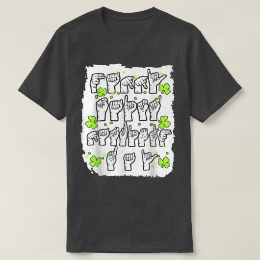 ASL手話ハッピーセント Tシャツ (デザイン正面)