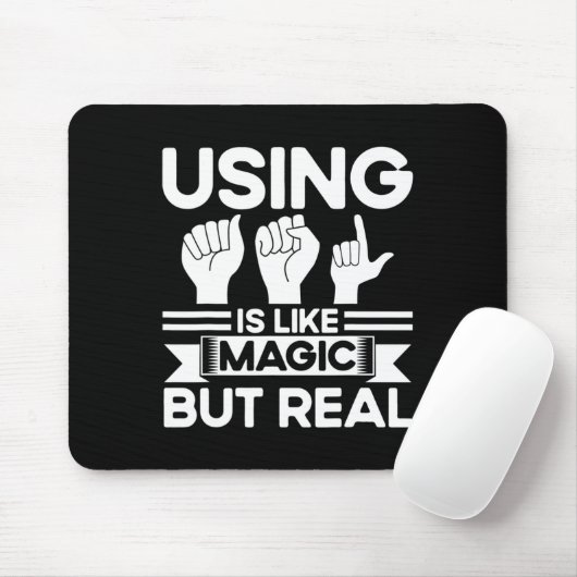 ASL手話ASLは魔法のように耳が聞こ実在えない マウスパッド (マウス)