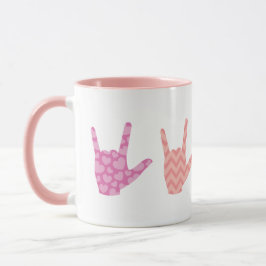 ASL手話I Love You Colors Patterns Mug マグカップ
