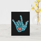 ASL手話I Love You GestureハートろうAw カード (黄色い花)