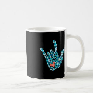 ASL手話I Love You GestureハートろうAw コーヒーマグカップ