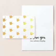ASL手話I Love You Gold Foil Kraft Card