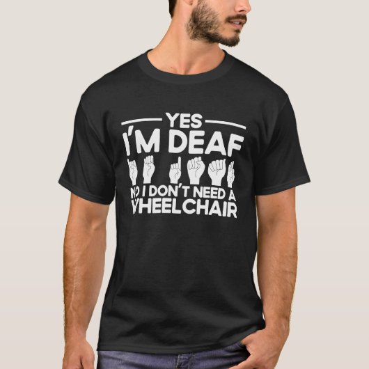 ASL手話Yes耳が聞こえない Tシャツ (正面)