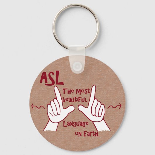 ASL最も美しい言語 キーホルダー (正面)