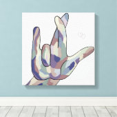 ASL私は本当にあなたを愛するデニム キャンバスプリント (インサイチュ (ウッドフロア))