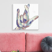 ASL私は本当にあなたを愛するデニム キャンバスプリント (インサイチュ (リビング))