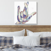 ASL私は本当にあなたを愛するデニム キャンバスプリント (インサイチュ (寝室))