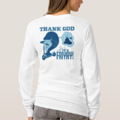 ASL金曜日デザイン - 神よ、今日はやっと金曜日! Tシャツ (裏面)