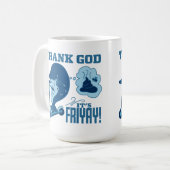 ASL金曜日デザイン - 神様ありがとう、やっと金曜日！ コーヒーマグカップ (正面左)