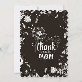 ASL「ありがとう」と花テーマ サンキューカード