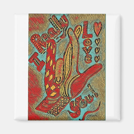 ASL ファンキー I Love You マグネット (正面)