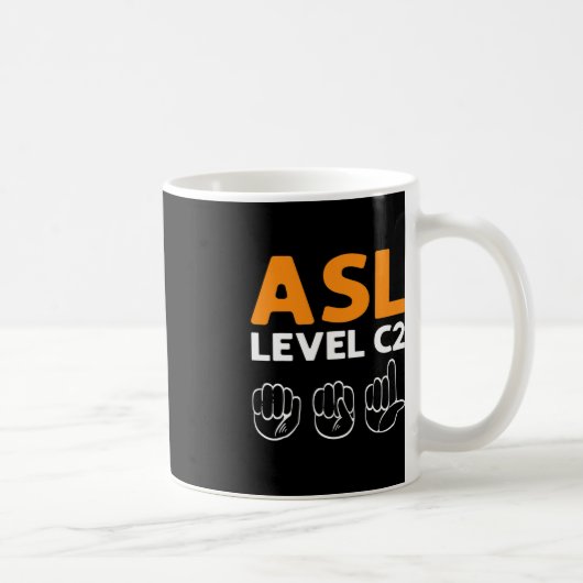ASL – レベルC2。ASL認識度ハンドサイン言語D コーヒーマグカップ (右)