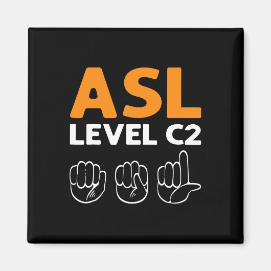 ASL – レベルC2。ASL認識度ハンドサイン言語D マグネット (正面)