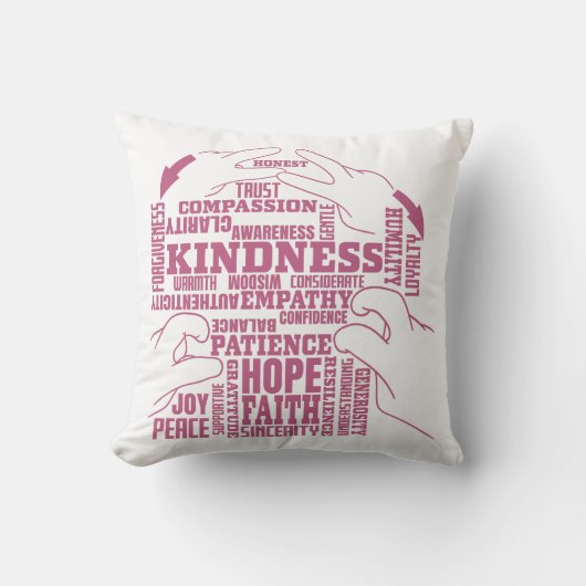 ASL – 内部美しい – ろう文化"Vee Vee"デザイン クッション (正面)