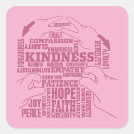 ASL – 内部美しい – ろう文化"Vee Vee"デザイン スクエアシール