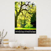 ASL – 手形ブランチ36" x 24" ポスター (キッチン)