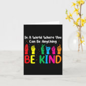 ASL 手話で優しく 女性 男性 カード (黄色い花)