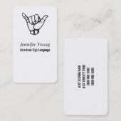 ASL、手話ビジネスカード 名刺 (正面/裏面)