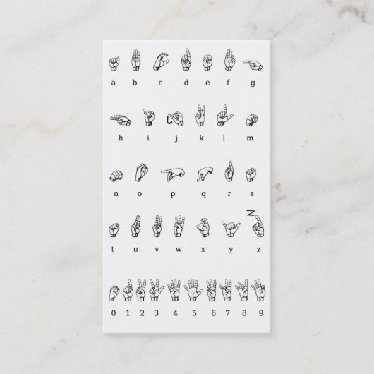 ASL、手話名刺 名刺 (正面)