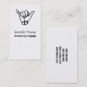 ASL、手話名刺 名刺 (正面/裏面)