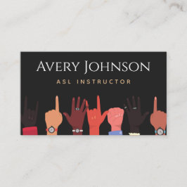 ASL 手話教師 通訳者 翻訳者 名刺テンプレート 名刺