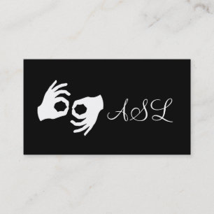 ASL、手話、翻訳者、名刺 名刺