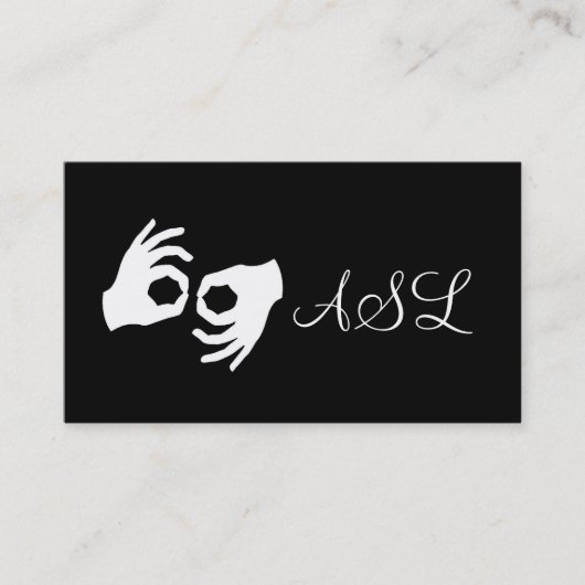 ASL、手話、翻訳者、名刺 名刺 (正面)