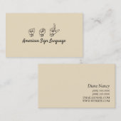ASL、手話、翻訳者、名刺 名刺 (正面/裏面)