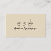 ASL、手話、翻訳者、名刺 名刺 (正面)