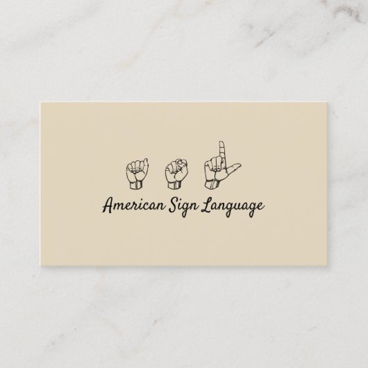ASL、手話、翻訳者、名刺 名刺 (正面)