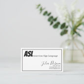 ASL、手話、翻訳者、名刺 名刺 (スタンド正面)