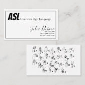 ASL、手話、翻訳者、名刺 名刺 (正面/裏面)