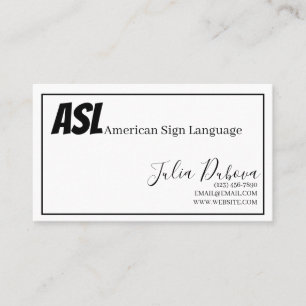 ASL、手話、翻訳者、名刺 名刺