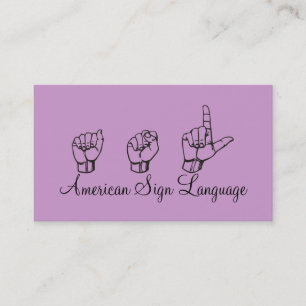 ASL、手話、翻訳者、名刺 名刺