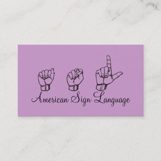 ASL、手話、翻訳者、名刺 名刺 (正面)
